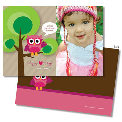 Spark & Spark Valentine's Day Exchange Cards - Owl Be Your Girlfriend (Photo Cards)
